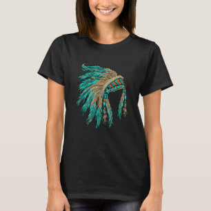T-shirt Amérindien Costume de coiffure bijoux