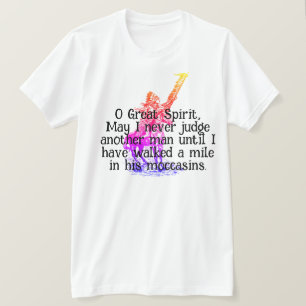 T-shirt Amérindien "Marchez un mile dans ses moccasins"