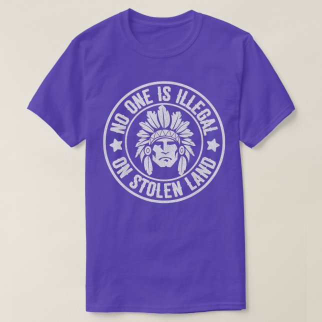 T-shirt Amérindien Personne Terre Volée Illégale (Design devant)