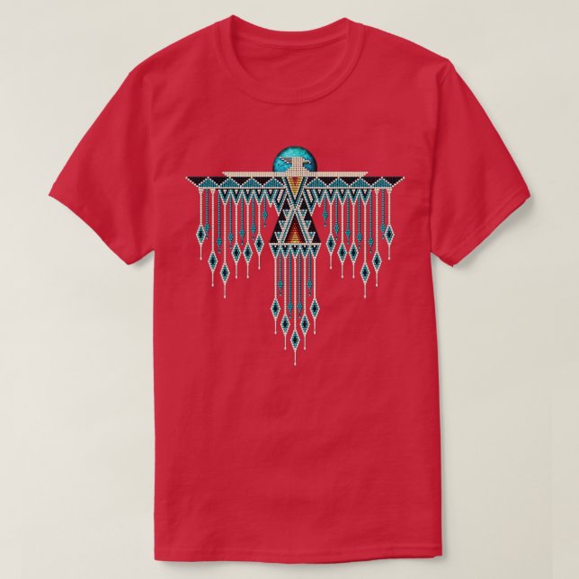 T-shirt Amérindien SouthwestStyle Turquoise Thunderbi (Design devant)