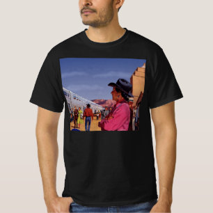 T-shirt Amérindien vintage dans une gare