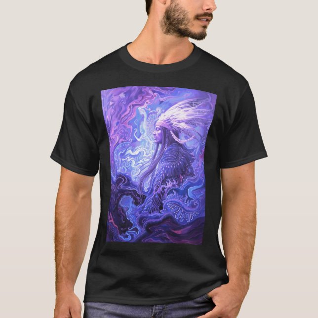 T-shirt Amérindien violet (Devant)