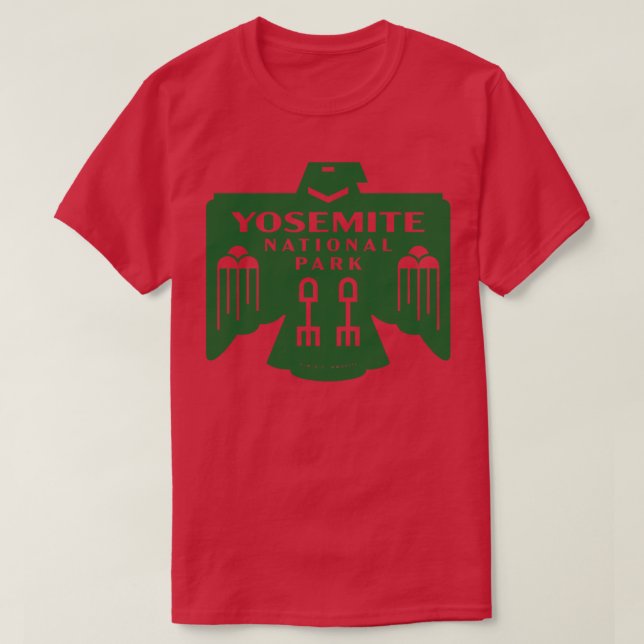 T-shirt Amérindien Yosemite Parc national du Yosemite Vert (Design devant)