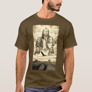 T-shirt Amérindiens Chiefs indiens Peinture Mens Brown