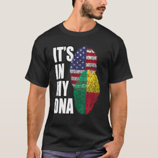 T-shirt Amérindiens Et Béninois Mélangent ADN Drapeau Patr