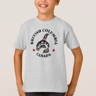 T-shirt Amérindiens Rouges Noirs Haida Orca Tueur Whale