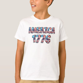 T-shirt Amérique 1776 Drapeau et feux d'artifice enfants