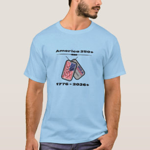 T-shirt Amérique 250 + 1776 - 2026 + Plaques d'identit