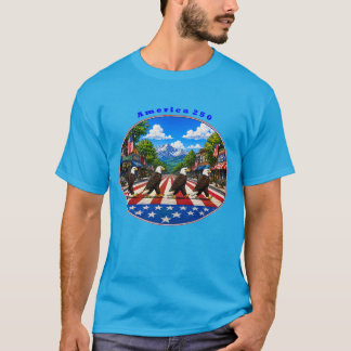 T-shirt Amérique 250 avec quatre pygargues à tête blanche 