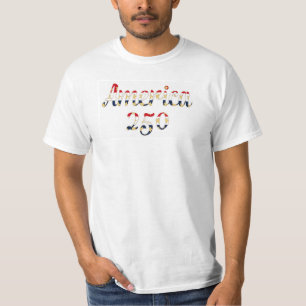 T-shirt Amérique 250 Rouge, Blanc Bleu Faux Or