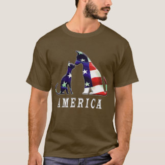 T-shirt Amérique 4 juillet amoureux de les chats de chien