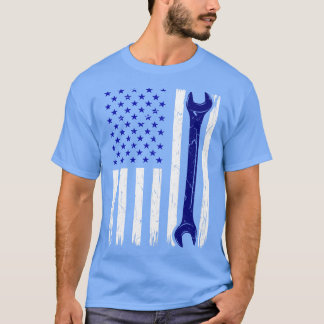 T-shirt Amérique 4 juillet Hommes Mécanicien États-Unis Dr