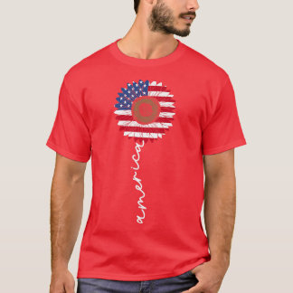T-shirt Amérique 4 juillet Sunflower Amérique patriotique