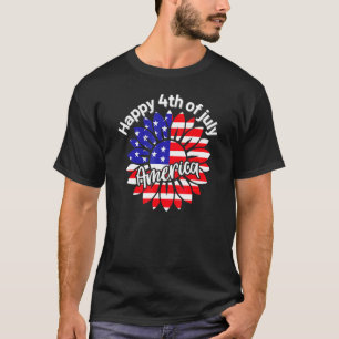 T-shirt Amérique 4 juillet Sunflower Us Amérique patriotiq