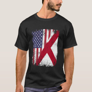 T-shirt Amérique Alabama Roots Flags Amérique USA Alabama