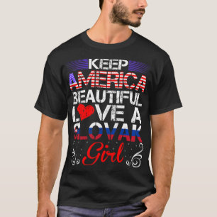 T-shirt Amérique Beau amour slovaque cadeau fille