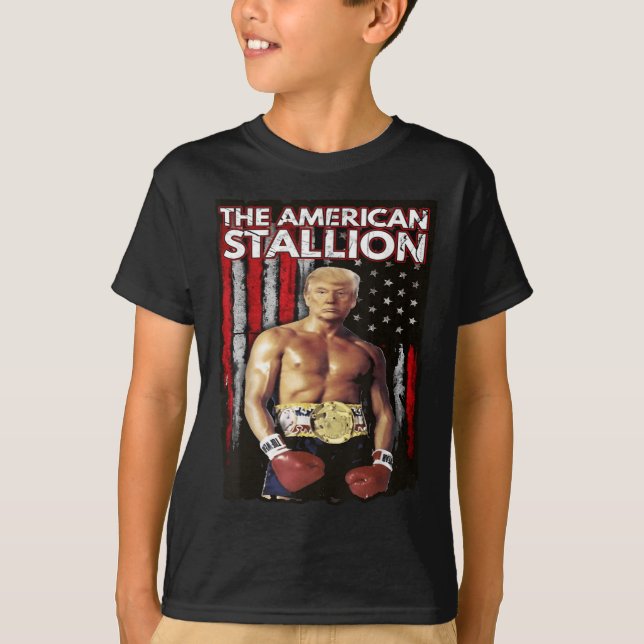 T-shirt Amérique Boxer Trump Rocky Trump mème Trump 2024, (Devant)