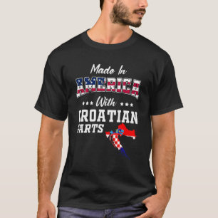T-shirt Amérique Croatie Pièces Croatie Carte USA Drapeau
