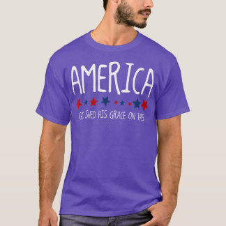 T-shirt Amérique Dieu a partagé sa grâce sur le 4 juillet 