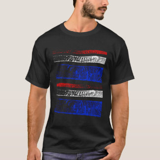 T-shirt Amérique Drapeau Couleurs Double Faded Stripes Urb