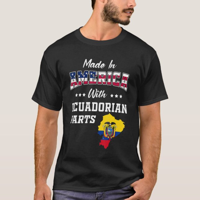 T-shirt Amérique Equatorienne Parties Equateur Carte USA D (Devant)