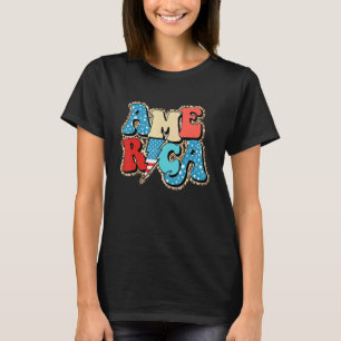 T-shirt Amérique Flash Leopard 4 juillet Amérique patrioti