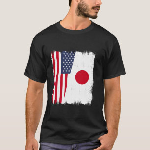 T-shirt Amérique Japon Semi-Drapeau porter États-Unis Amér
