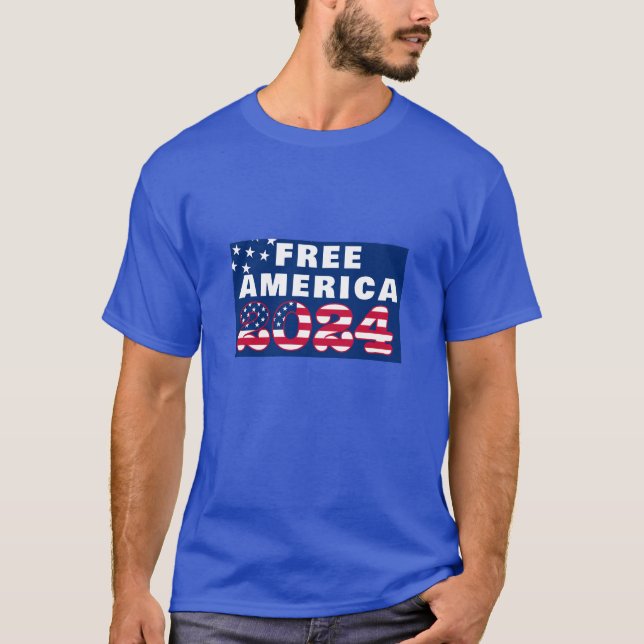 T-shirt Amérique libre (noir) (Devant)