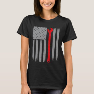T-shirt Amérique Mécanicien Drapeau Usa Patriotique 4 Juil