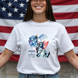 T-shirt Amérique Mon Cœur de Feu 1776-2026 Patriotique