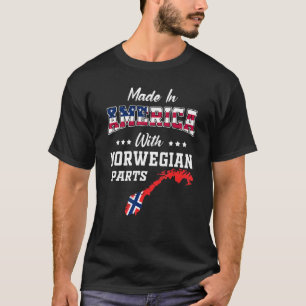 T-shirt Amérique Norvège Parties Norvège Carte Usa Drapeau