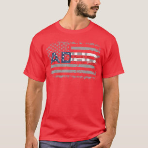 T-shirt Amérique patriotique Drapeau TDAH Autisme Santé me