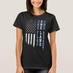 T-shirt Amérique patriotique - Un drapeau Un pays Un coeur