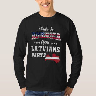 T-shirt Amérique Pièces lettones Lettonie Carte Drapeau Us