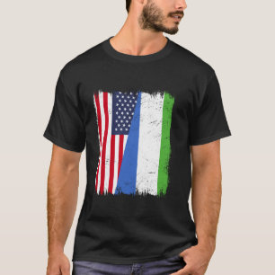 T-shirt Amérique Sierra Leone Demi-drapeau Américain Sierr
