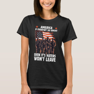 T-shirt Amérique Un pays si grand même C'est la haine qui