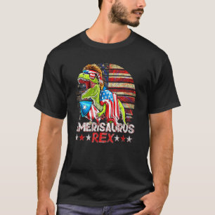 T-shirt Amerisaur Rex Quatre De Juillet Feu Vintage Tee