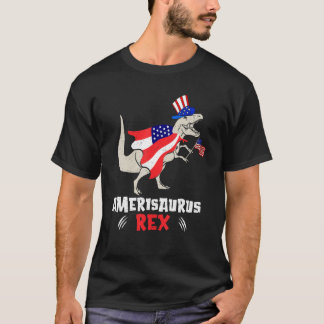 T-shirt Amerisaurus Rex American Flag 4th of July T Rex Di