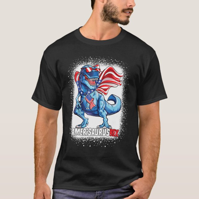 T-shirt Amerisaurus Rex Cool Dinosaur Patriotique 4 Juil (Devant)