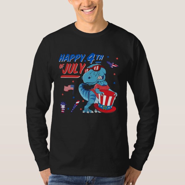 T-shirt Amerisaurus Rex Dino American 4th Of July Toddler  (Devant)