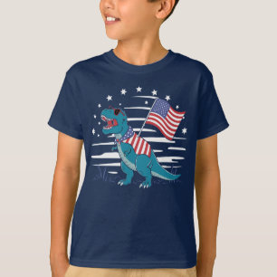 T-shirt Amerisaurus Rex Drapeau USA Dinosaure Patriotique