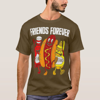 T-shirt Ami-cadeau de chien chaud amusant moutarde Ketchup