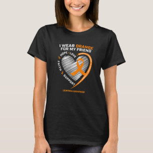 T-shirt Ami de sensibilisation à la leucémie orange Hommes