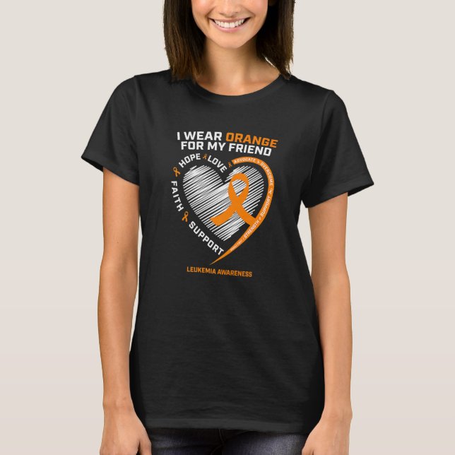 T-shirt Ami de sensibilisation à la leucémie orange Hommes (Devant)