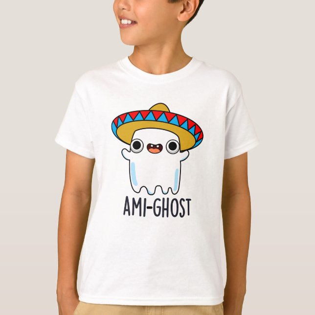 T-shirt Ami-fantôme Funny Mexicain Ghost Pun Dark BG (Devant)