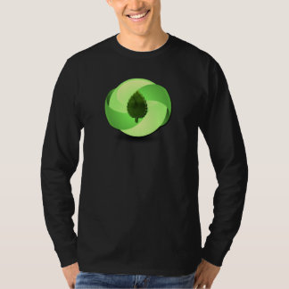 T-shirt amical de noir de douille de la terre long