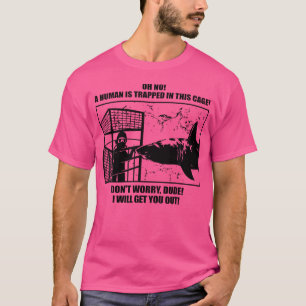 T-shirt Amical Grand Requin Blanc Cage Plongée