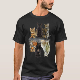 T-shirt Amies du tigre réflexion chats de femmes Mignon 4