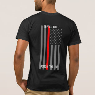 T-shirt Amincissez la ligne rouge graphique de drapeau