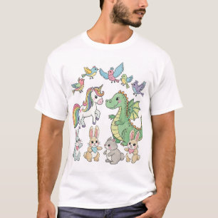 T-shirt amis animaux de fantaisie mignons